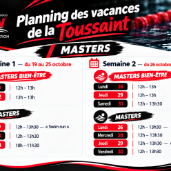 🏊 VACANCES DE LA TOUSSAINT 2026 – PLANNING MASTERS