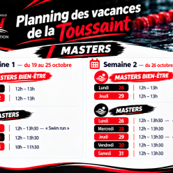 🏊 VACANCES DE LA TOUSSAINT 2026 – PLANNING MASTERS